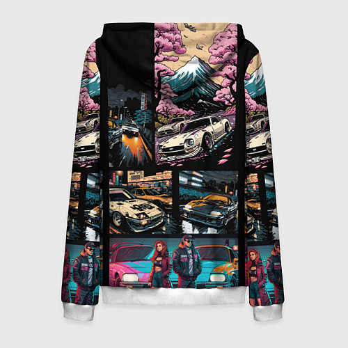 Мужская толстовка на молнии Japanese jdm art / 3D-Белый – фото 2
