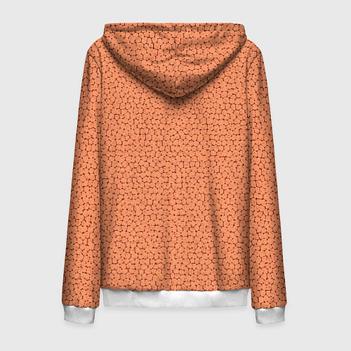 Мужская толстовка на молнии Текстура однотонный тёмно-персиковый / 3D-Белый – фото 2