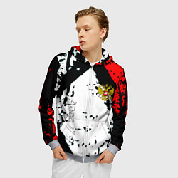 Толстовка 3D на молнии мужская Россия краски текстура, цвет: 3D-меланж — фото 2