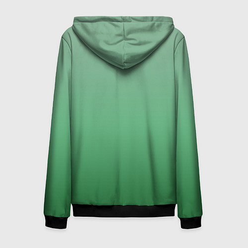 Мужская толстовка на молнии Градиент приглушённый зелёный / 3D-Черный – фото 2