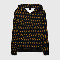 Мужская толстовка на молнии Чёрные полосы и оранжевые полосочки