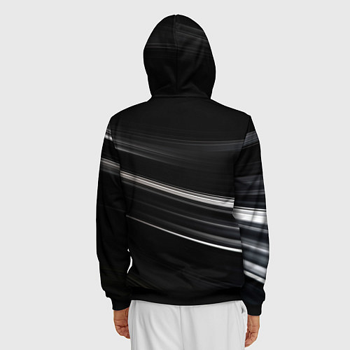 Мужская толстовка на молнии Black abstract background / 3D-Черный – фото 4