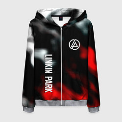 Толстовка 3D на молнии мужская Linkin park flame, цвет: 3D-меланж