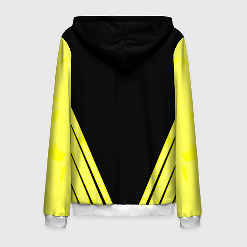 Мужская толстовка на молнии Borussia geometry yellow / 3D-Белый – фото 2