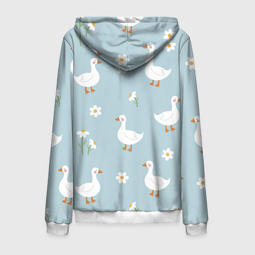 Мужская толстовка на молнии Гусиный узор / 3D-Белый – фото 2