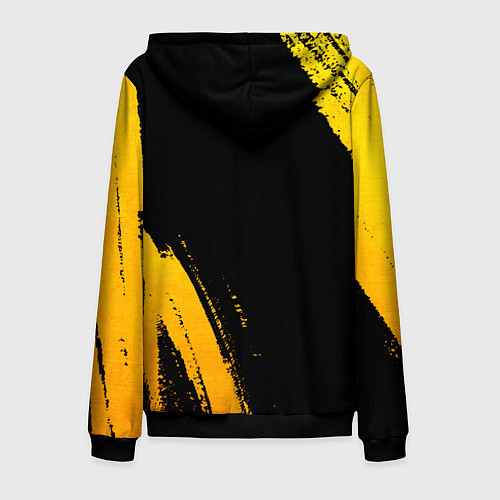 Мужская толстовка на молнии Borussia - gold gradient вертикально / 3D-Черный – фото 2