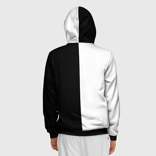 Мужская толстовка на молнии Тхэквондо черный и белый / 3D-Черный – фото 4