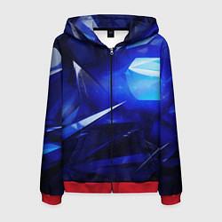 Мужская толстовка на молнии Black and blue abstract background sport style