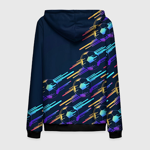 Мужская толстовка на молнии Lazio градиентные мячи / 3D-Черный – фото 2