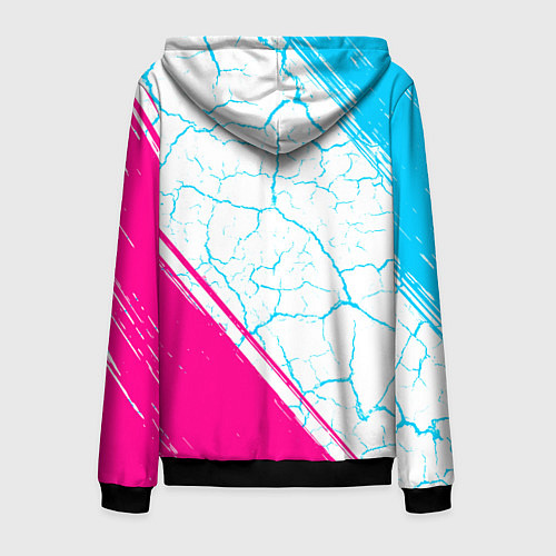 Мужская толстовка на молнии Lazio neon gradient style вертикально / 3D-Черный – фото 2