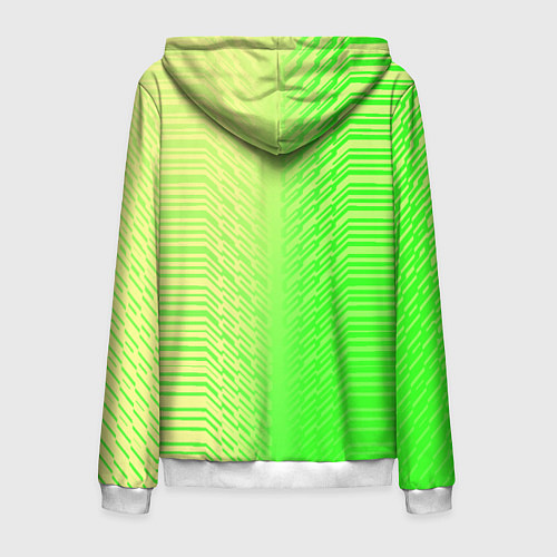 Мужская толстовка на молнии Зелёные градиентные линии / 3D-Белый – фото 2