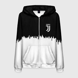 Толстовка 3D на молнии мужская Juventus белый огонь текстура, цвет: 3D-белый