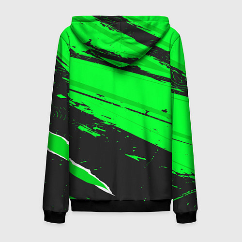 Мужская толстовка на молнии Leeds United sport green / 3D-Черный – фото 2