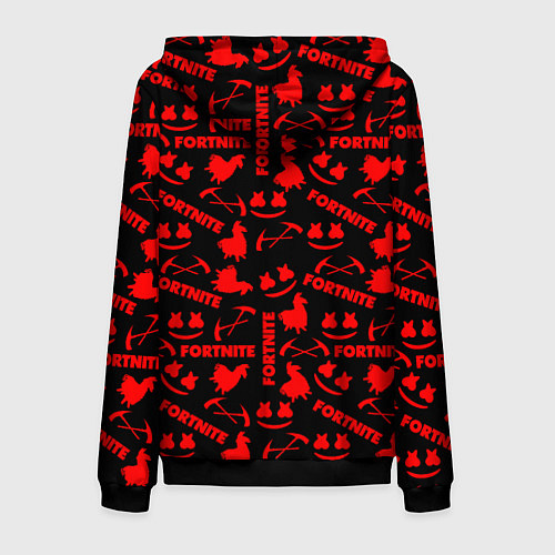 Мужская толстовка на молнии Fortnite pattern logo marshmello / 3D-Черный – фото 2