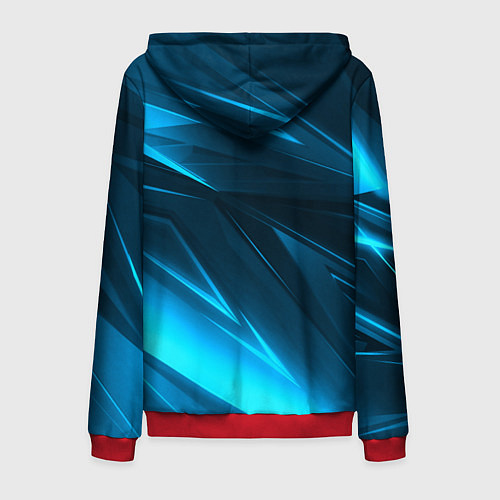 Мужская толстовка на молнии Geometry stripes neon color / 3D-Красный – фото 2