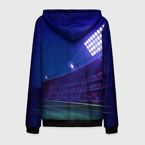 Мужская толстовка на молнии Bayer 04 ночное поле / 3D-Черный – фото 2