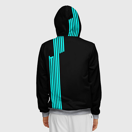 Мужская толстовка на молнии BMW sport line geometry / 3D-Меланж – фото 4