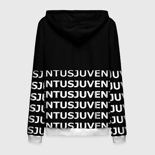 Мужская толстовка на молнии Juventus pattern fc club steel / 3D-Белый – фото 2