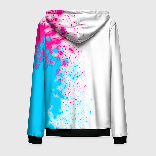 Мужская толстовка на молнии Borussia neon gradient style по-вертикали / 3D-Черный – фото 2