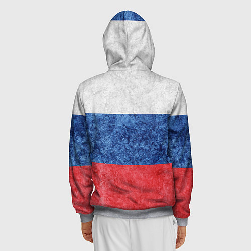 Мужская толстовка на молнии Флаг России разноцветный / 3D-Меланж – фото 4