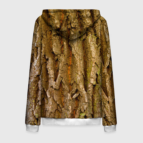 Мужская толстовка на молнии Кора дерева текстура / 3D-Белый – фото 2