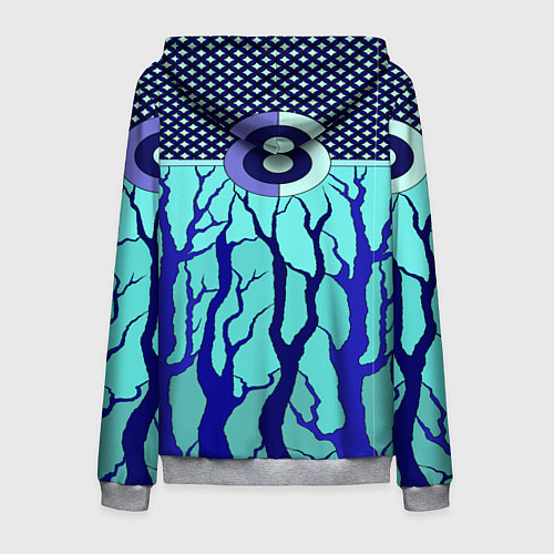 Мужская толстовка на молнии Turquoise abstraction / 3D-Меланж – фото 2