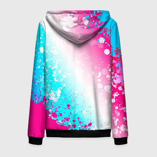 Мужская толстовка на молнии Club Brugge neon gradient style вертикально / 3D-Черный – фото 2