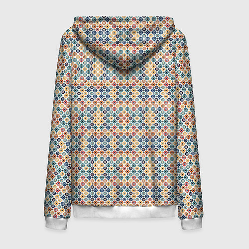 Мужская толстовка на молнии Марокканский узор / 3D-Белый – фото 2