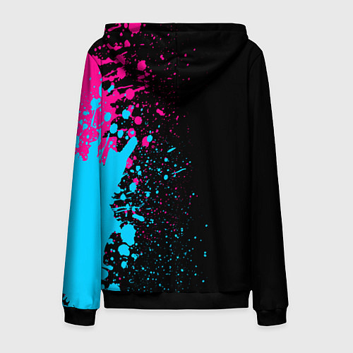 Мужская толстовка на молнии Arsenal - neon gradient по-вертикали / 3D-Черный – фото 2