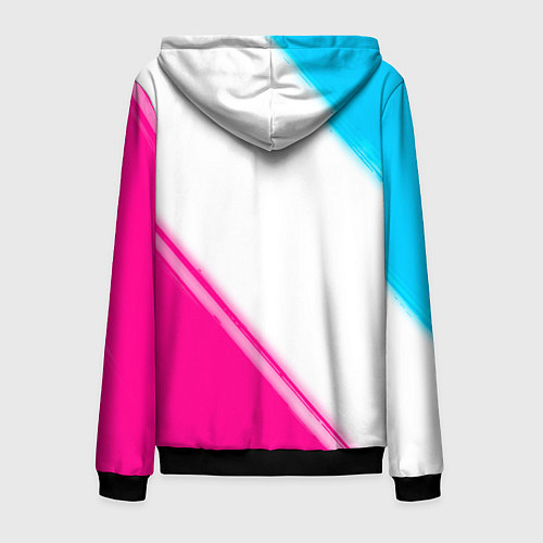 Мужская толстовка на молнии Juventus neon gradient style вертикально / 3D-Черный – фото 2