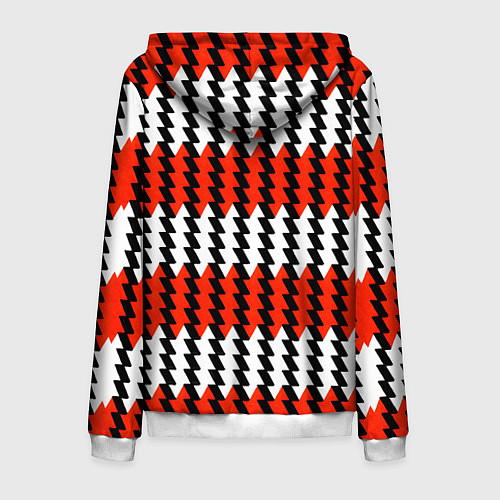 Мужская толстовка на молнии Вертикальные красно-белые полосы / 3D-Белый – фото 2