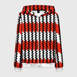 Мужская толстовка на молнии Вертикальные красно-белые полосы