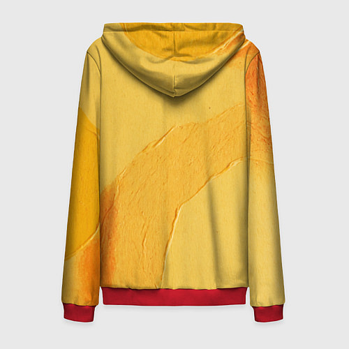 Мужская толстовка на молнии Желтая краска / 3D-Красный – фото 2