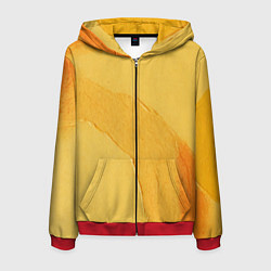 Толстовка 3D на молнии мужская Желтая краска, цвет: 3D-красный