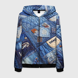 Мужская толстовка на молнии Vanguard jeans patchwork - ai art