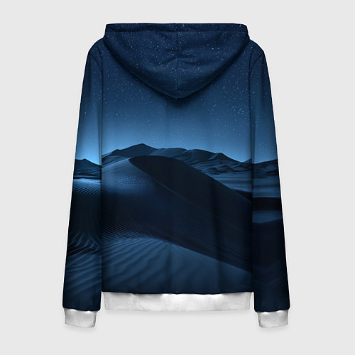 Мужская толстовка на молнии Дюна - звездное небо / 3D-Белый – фото 2