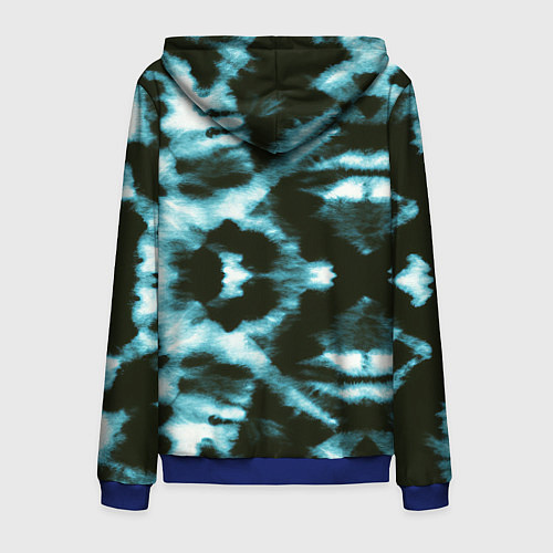 Мужская толстовка на молнии Тай дай синий / 3D-Синий – фото 2