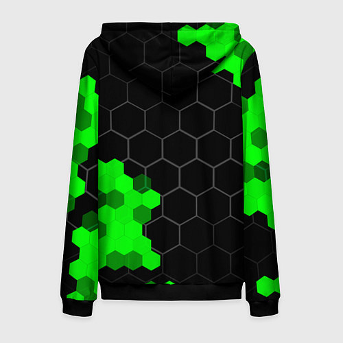 Мужская толстовка на молнии Great Wall green sport hexagon / 3D-Черный – фото 2