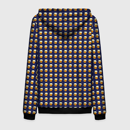 Мужская толстовка на молнии Паттерн пиво на синем / 3D-Черный – фото 2
