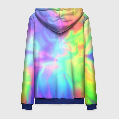 Мужская толстовка на молнии Яркий тай-дай абстракция / 3D-Синий – фото 2