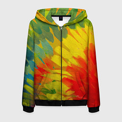 Толстовка 3D на молнии мужская Абстракция цветение акрил, цвет: 3D-черный