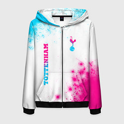 Мужская толстовка на молнии Tottenham neon gradient style вертикально