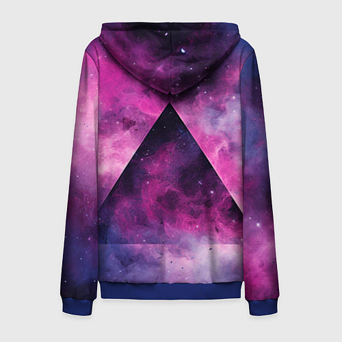 Мужская толстовка на молнии Пирамида в космосе абстракции / 3D-Синий – фото 2