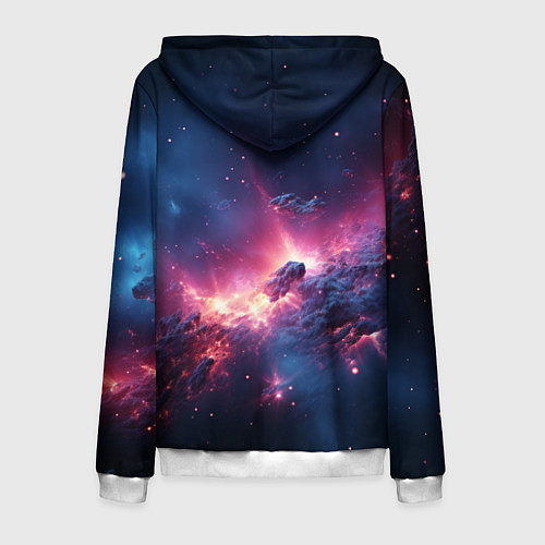 Мужская толстовка на молнии Взрыв в космосе / 3D-Белый – фото 2