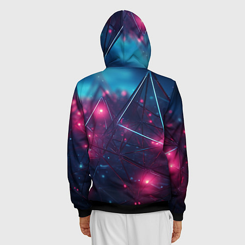 Мужская толстовка на молнии Конструкция с ярким свечением / 3D-Черный – фото 4