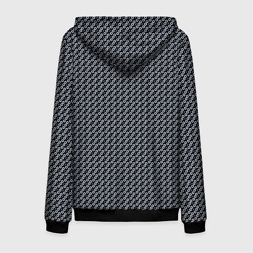 Мужская толстовка на молнии Тёмно-синий в мелкий кружочек / 3D-Черный – фото 2