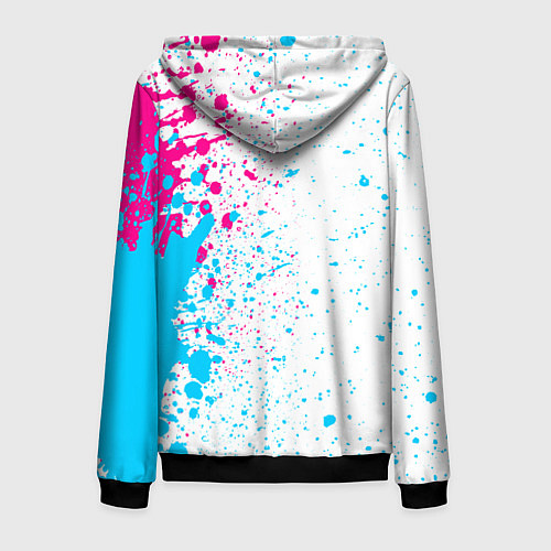 Мужская толстовка на молнии West Ham neon gradient style по-вертикали / 3D-Черный – фото 2