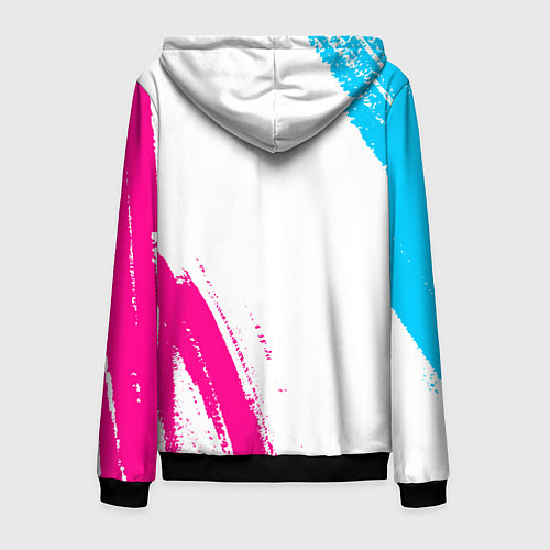 Мужская толстовка на молнии Leicester City neon gradient style вертикально / 3D-Черный – фото 2