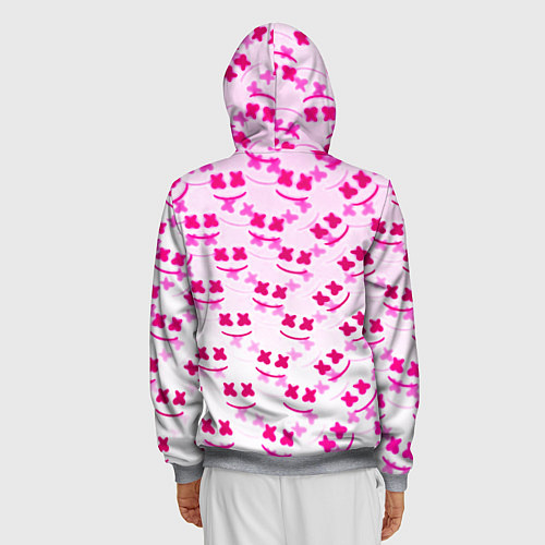 Мужская толстовка на молнии Marshmello pink colors / 3D-Меланж – фото 4