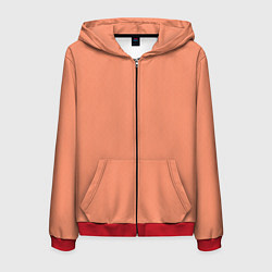 Толстовка 3D на молнии мужская Насыщенный персиковый текстурированный, цвет: 3D-красный